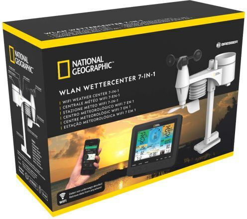 National Geographic Weather Center с 7in1 9080600 Ασύρματος Μετεωρολογικός Σταθμός Ψηφιακός Επιτραπέζιος Μαύρος