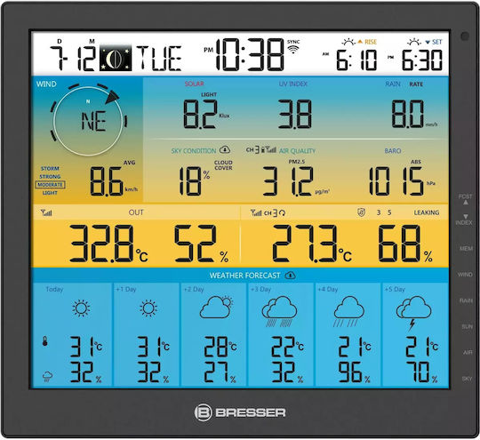 Bresser Center 7-in-1 Wireless Digital Weather Station Tabletop Black
