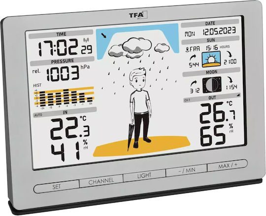 TFA 35.1097.54 Wireless Digital Weather Station Tabletop Silver