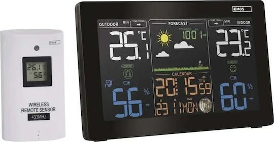 Emos EMS985 Wireless Stație meteorologică Digital Montat pe perete Negru Emos EMS985 Wireless Stație meteorologică Digital Montat pe perete Negru