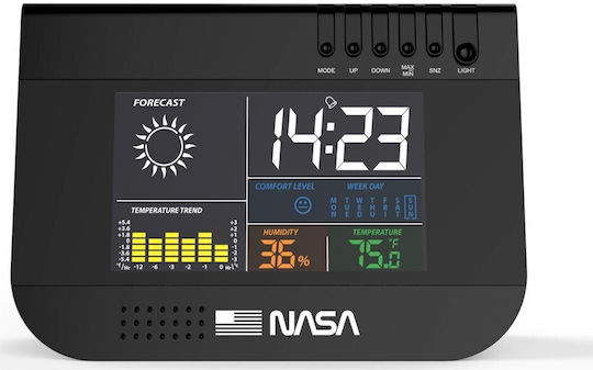NASA SB6701 Ασύρματος Μετεωρολογικός Σταθμός Ψηφιακός Επιτραπέζιος Μαύρος NASA SB6701 Ασύρματος Μετεωρολογικός Σταθμός Ψηφιακός Επιτραπέζιος Μαύρος