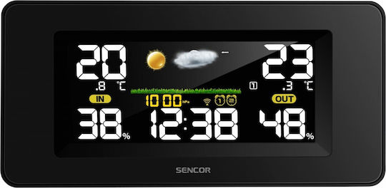 Sencor SWS 5270 SWS 5270 Ασύρματος Μετεωρολογικός Σταθμός Ψηφιακός Επιτραπέζιος Μαύρος
