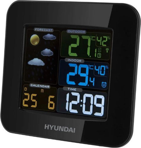 Hyundai Ws 8446 HY-WS8446 Wireless Stație meteorologică Digital De masă Negru Hyundai Ws 8446 HY-WS8446 Wireless Stație meteorologică Digital De masă Negru