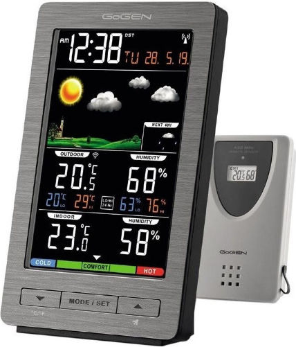 GoGEN Drahtlos Wetterstation Digital Tischplatte Gray
