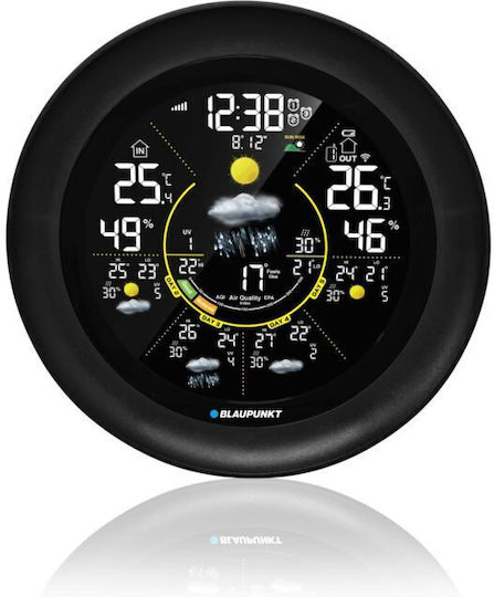 Blaupunkt GCT-13-WS65BK Ασύρματος Μετεωρολογικός Σταθμός Ψηφιακός Επιτραπέζιος Μαύρος