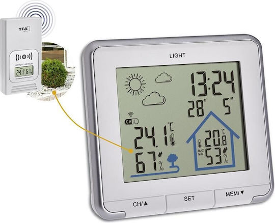 TFA Life Wireless Digital Weather Station Tabletop White