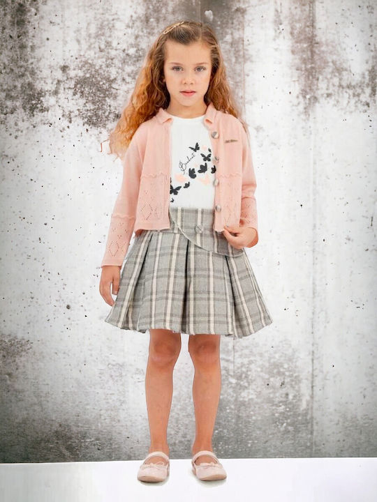 Kids' Set with Skirt Summer 2pcs Plaid