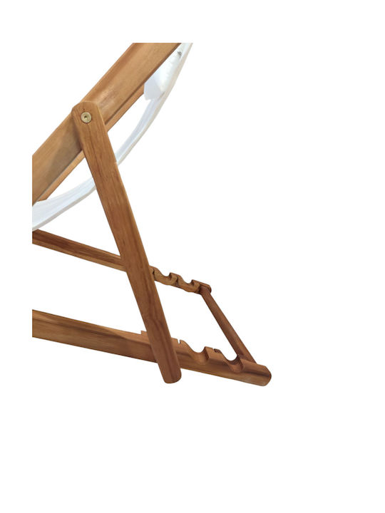 Deckchairs 235 Wooden with Beige Fabric 67x93x93cm