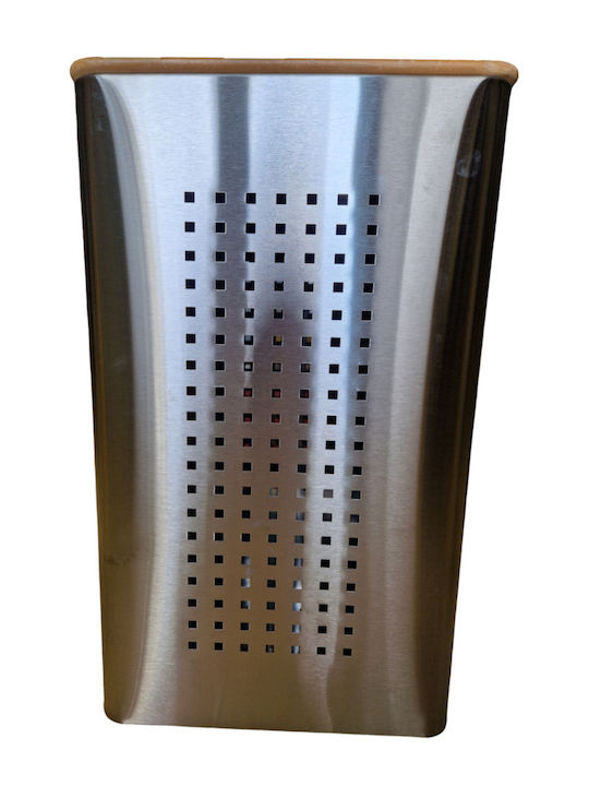 Metallic Laundry Basket 35lt with Cap 35x35x58cm Silver