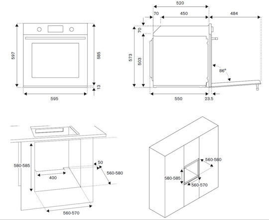 Bertazzoni Eingebautes Set von Haushaltsgeräten