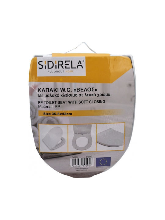 Sidirela Plastic Soft Close Toilet Seat White Arrow 42cm