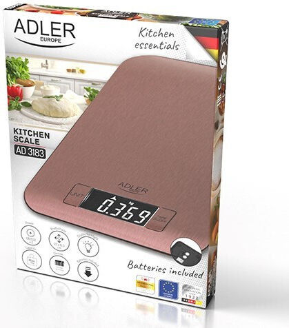 Adler Ψηφιακή Ζυγαριά Κουζίνας έως 5kg Ροζ