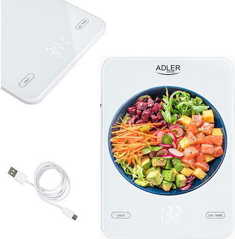 Adler Digital Kitchen Scale 1gr/10kg White