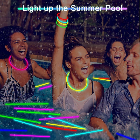 Set 100 Brățări Luminate Colorate pentru Petreceri, Bețe Fluorescente Verzi Bebelogic