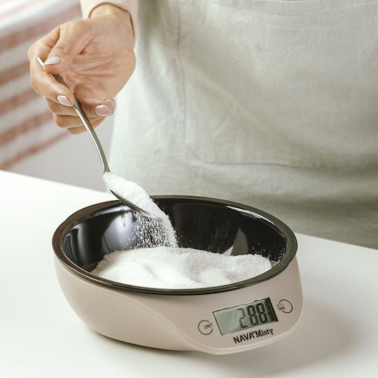 Nava Misty Ψηφιακή Ζυγαριά Κουζίνας με Κάδο έως 5kg Μπεζ
