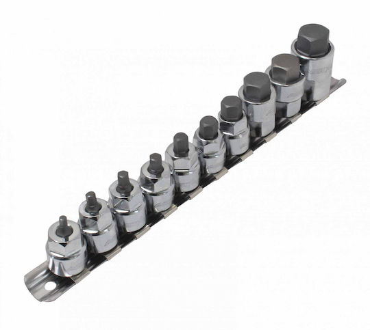 Innensechskant-Steckschlüsselsatz 1/4"-3/8" 10-teilig