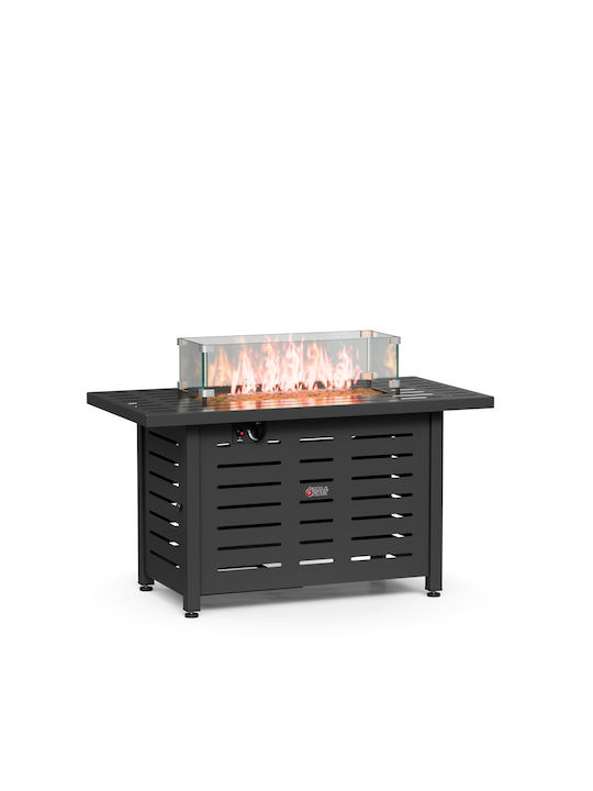Thermogatz Tg Wide 110h75 Τζάκι Εξωτερικού Χώρου Μεταλλικό Μαύρο 109x56x75cm