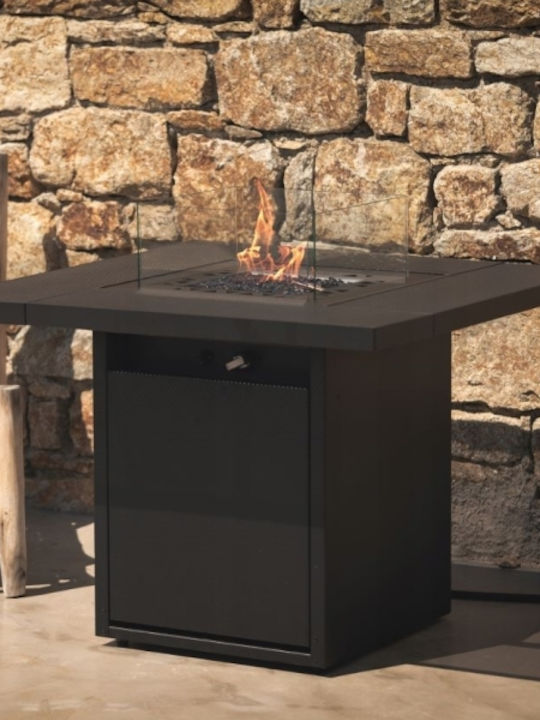 Planika Square Table Огнище На открито Черен 90x90x79.7см