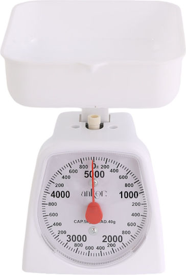 Ankor Analog Kitchen Scale with Bucket up to 5kg White