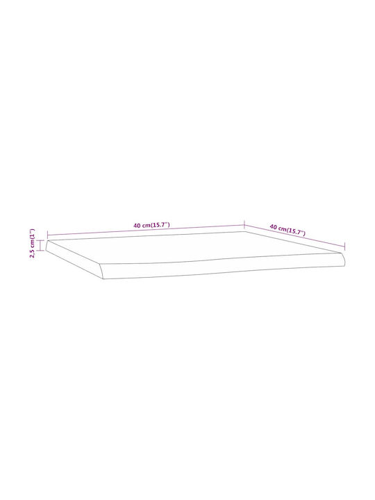 vidaXL Rectangular Table Surface made of Solid Wood Acacia 40x40x2.5cm 370606 1pcs