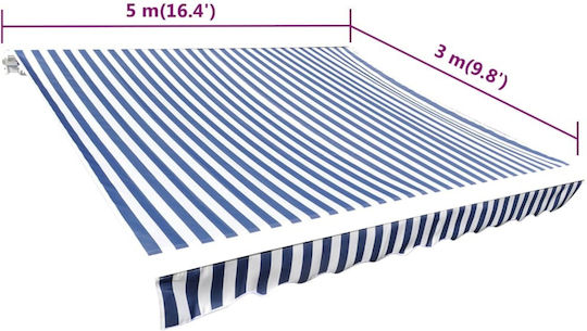 vidaXL Τεντόπανο Πολύχρωμο με Επίστρωση PU 3x5m