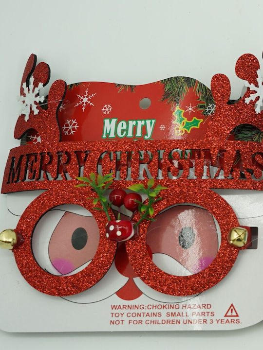 Weihnachtsbekleidungsaccessoires Weihnachtsfeier Brillen Runde Rote Aus Kunststoff Polyester Flippy