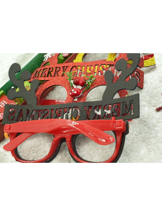 Weihnachtsbekleidungsaccessoires Weihnachtsfeier Brillen Runde Rote Aus Kunststoff Polyester Flippy