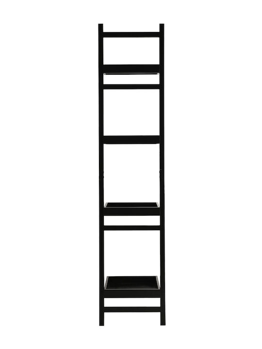 Estia Επιδαπέδια Ραφιέρα Μπάνιου Bamboo με 4 Ράφια 40x9x180cm Μαύρη