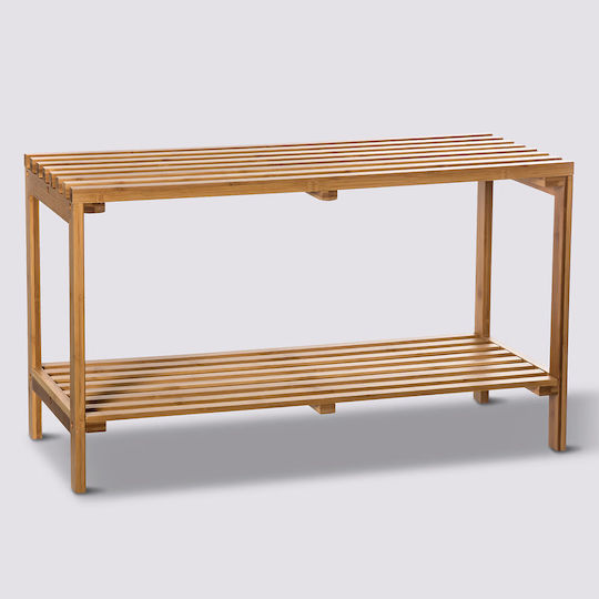 Atmosphera Floor Bathroom Shelf Bamboo with 2 Shelves 78x32x45.5cm Brown