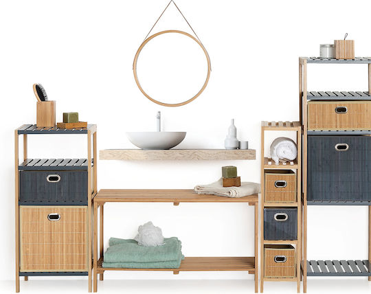 Atmosphera Floor Bathroom Shelf Bamboo with 2 Shelves 78x32x45.5cm Brown