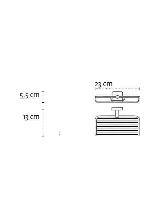 Kapitan Επιτοίχια Ραφιέρα Μπάνιου Inox 23x14x5.5cm Λευκή