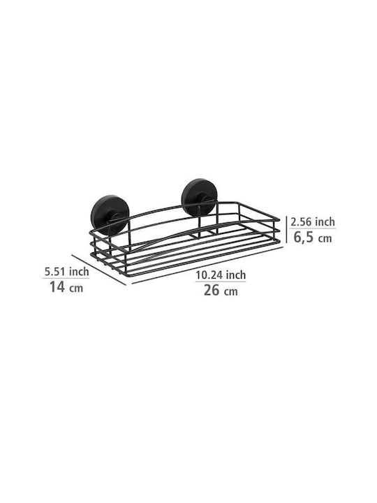 Wenko An der Wand montiert Badezimmerregal Metallisch 26x14x6.5cm Schwarz