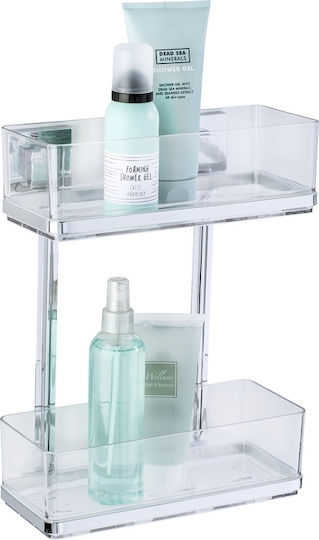 Wenko Bathroom Rack Montat pe perete Raft Baie Inox cu 2 Rafturi 32.5x25.5x32.5cm Argintie Wenko Bathroom Rack Montat pe perete Raft Baie Inox cu 2 Rafturi 32.5x25.5x32.5cm Argintie