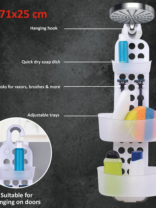 ArteLibre Wall Mounted Bathroom Shelf Plastic
