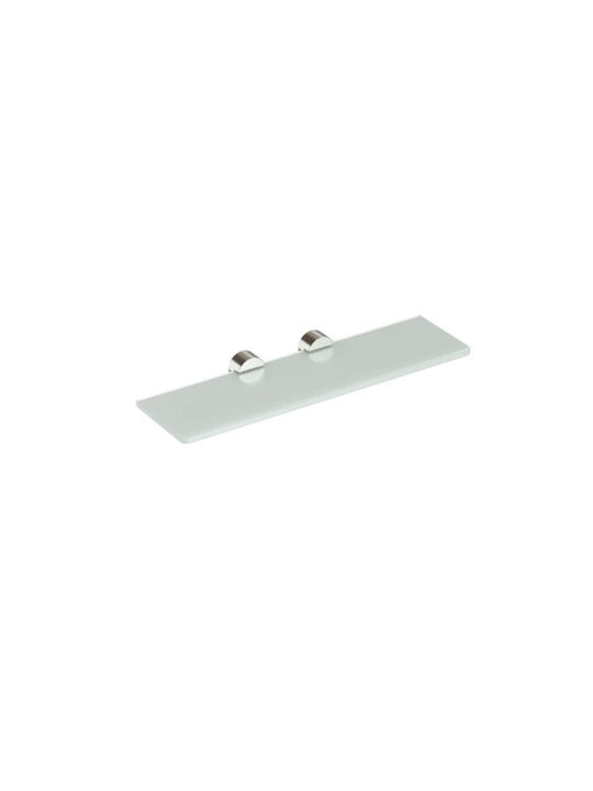 Verdi Lamda Wall Mounted Bathroom Shelf Glass 60x11.5x3.8cm Silver