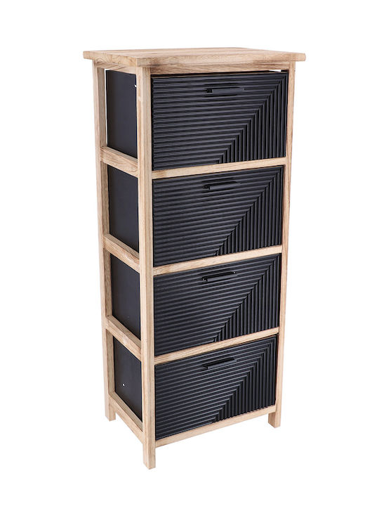 Eurocasa Επιδαπέδια Ραφιέρα Μπάνιου Bamboo 77x25x25cm Μαύρη