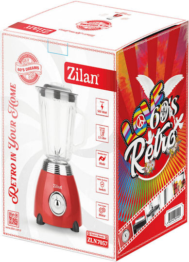 Zilan Retro Mixer mit Kunststoff Kanäta 1,5 l 500W Rote