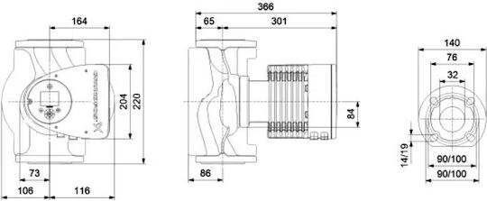 Grundfos MAGNA3 32/12 Ηλεκτρονικός Κυκλοφορητής Θέρμανσης / Κλιματισμού 220mm