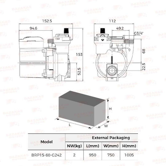 Leo Group BRP G242 15/3.8 Циркулационна помпа За отопление