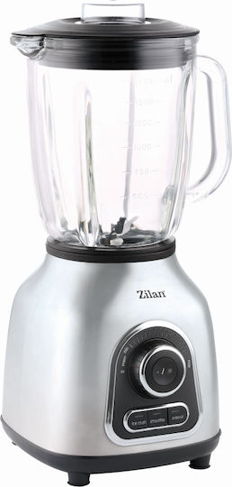 Zilan Blender with Glass Jug 1.75 lt 1400W Silver