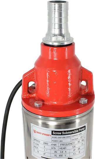 Pompa submersibilă 100% bobinaj cupru Ddt-profi Qgd120-1.2 1,2 kW oțel inoxidabil + fontă 3 m³/h 120 m