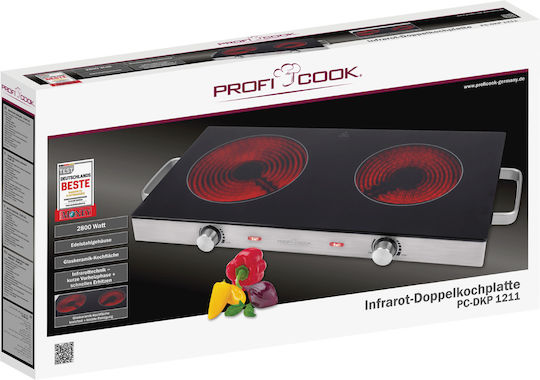 Profi Cook PC-DKP 1211 Countertop Burner Keramik Double Schwarz