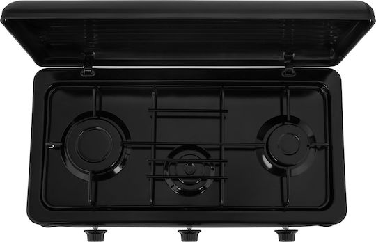 Stella Liquid Gas Countertop Triple Burner Black