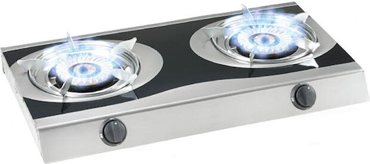 Elite Elite Liquid Gas Countertop Double Burner Inox