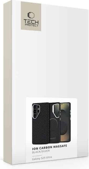 Tech-Protect Ion Carbon Back Cover Plastic Black (Galaxy S25 Ultra)