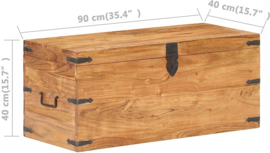 vidaXL Wooden Decorative Trunk Beige 90x40x40cm