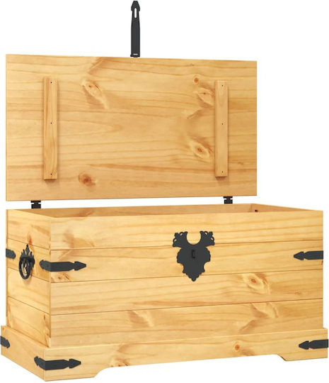 vidaXL Dekorative Truhe Hölzernes Beige 91x49.5x47cm