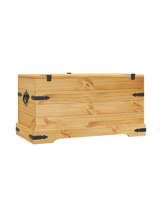 vidaXL Διακοσμητικό Μπαούλο Ξύλινο Μπεζ 91x49.5x47εκ.