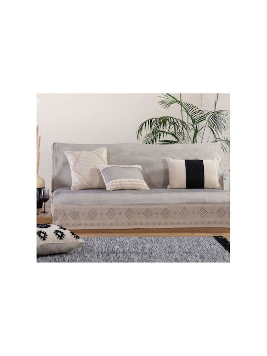 Nef-Nef Homeware Rambage Kitchen Mat Runner Ecru / Black 70x140εκ.