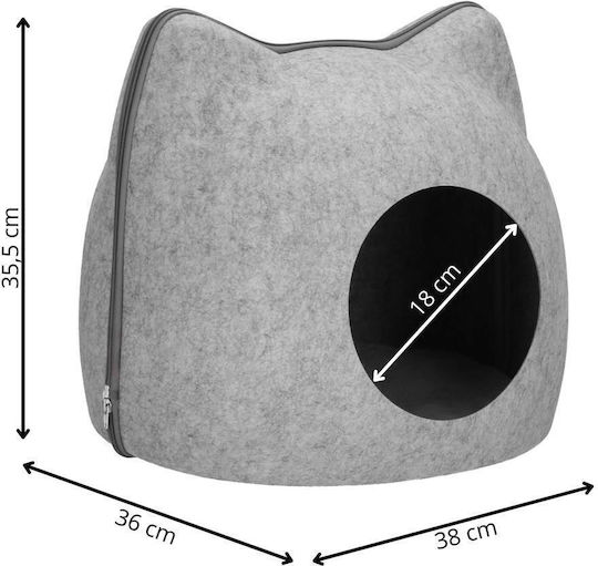 Cat Dog Bed Soft Fluffy Non-slip Detachable Pillow 38x36x36 Cm Gray